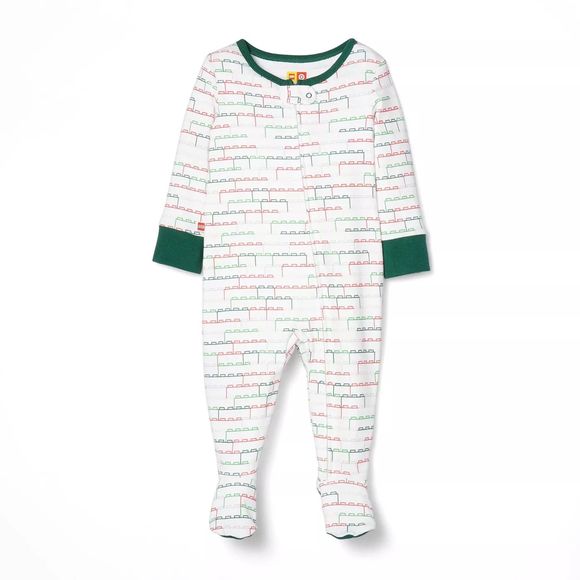 LEGO Other - LEGO Baby Stacked Brick Pattern One Piece Pajama Bodysuit Romper 0-3M